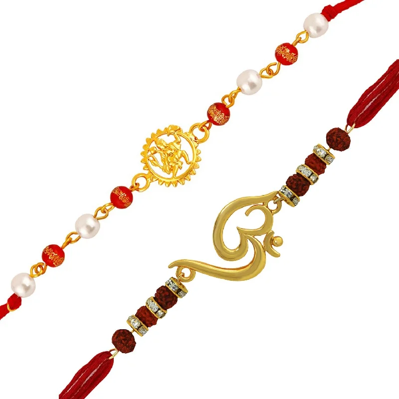 Don't Miss Out On Bestselling Jewelry At Special Prices Mahi Combo of 2 Spiritual Hanuman and Om Rakhi Combo with Rudrakshaa and Crystal for Beloved Brother (Bracelet) RCO1104771G Don't Miss Out On Bestselling Jewelry At Special Prices Mahi Combo of 2 Spiritual Hanuman and Om Rakhi Combo with Rudrakshaa and Crystal for Beloved Brother (Bracelet) RCO1104771G