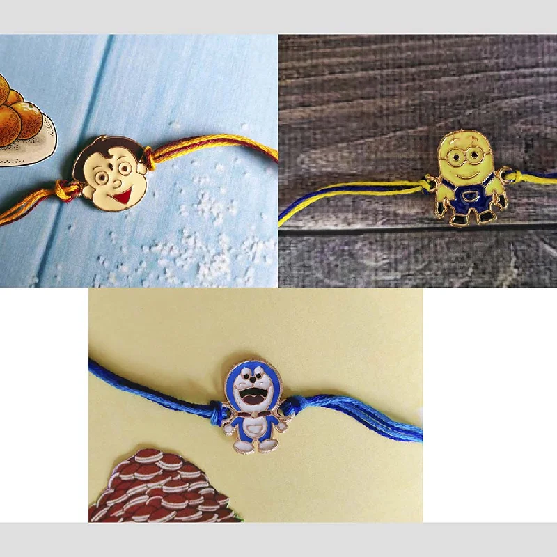Affordable Glamour – Premium Jewelry For Less Mahi Combo of 3 Popular Trendy Cartoon Kids Rakhi with Meena Work (RCO1105332Z) Affordable Glamour – Premium Jewelry For Less Mahi Combo of 3 Popular Trendy Cartoon Kids Rakhi with Meena Work (RCO1105332Z)