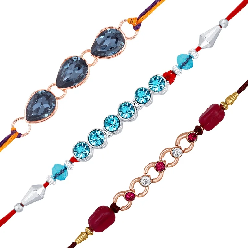 Waterproof Stainless Steel Jewelry For Lasting Beauty Mahi Combo of 3 Simple and Elegant Rakhis with Multicolor Crystals for Bhaiya (RCO1105536M) Waterproof Stainless Steel Jewelry For Lasting Beauty Mahi Combo of 3 Simple and Elegant Rakhis with Multicolor Crystals for Bhaiya (RCO1105536M)