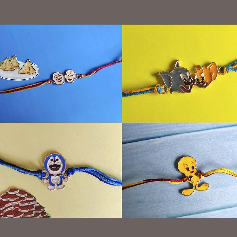 Special Offers On Handcrafted And Designer Jewelry Mahi Combo of 4 Popular Trendy Cartoon Colorful Kids Rakhi with Meena Work (RCO1105325Z) Special Offers On Handcrafted And Designer Jewelry Mahi Combo of 4 Popular Trendy Cartoon Colorful Kids Rakhi with Meena Work (RCO1105325Z)