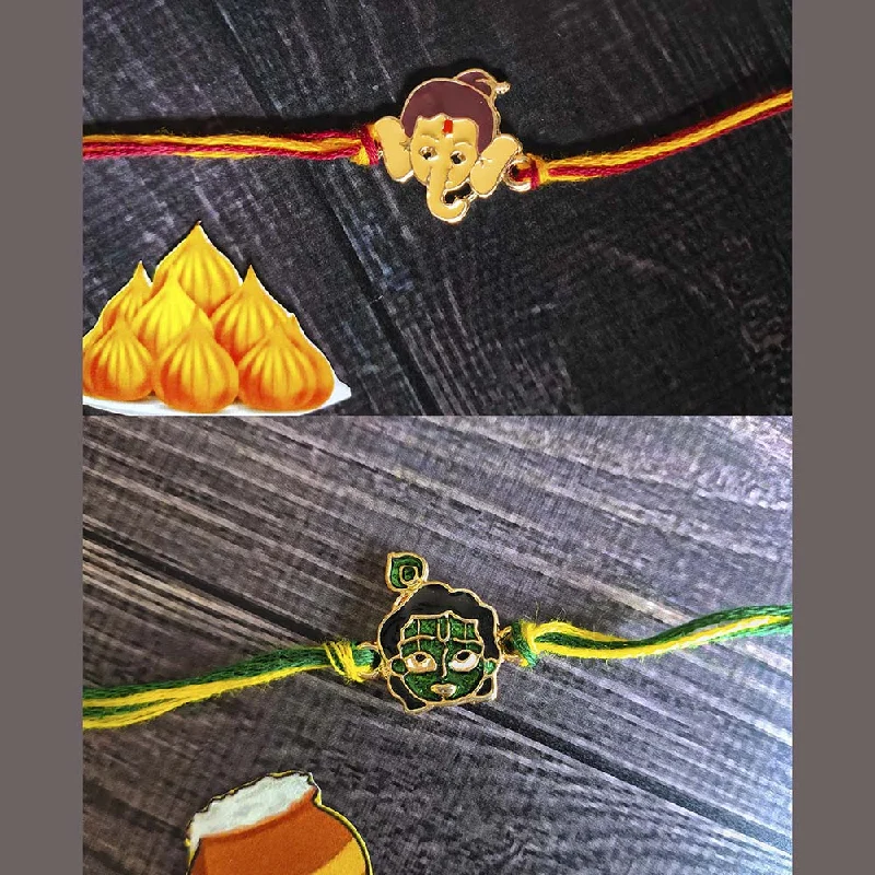Affordable Glamour – Premium Jewelry At Special Prices Mahi Combo of Bal Ganesh and Bal Krishna Rakhis for Kids (RCO1105359M) Affordable Glamour – Premium Jewelry At Special Prices Mahi Combo of Bal Ganesh and Bal Krishna Rakhis for Kids (RCO1105359M)