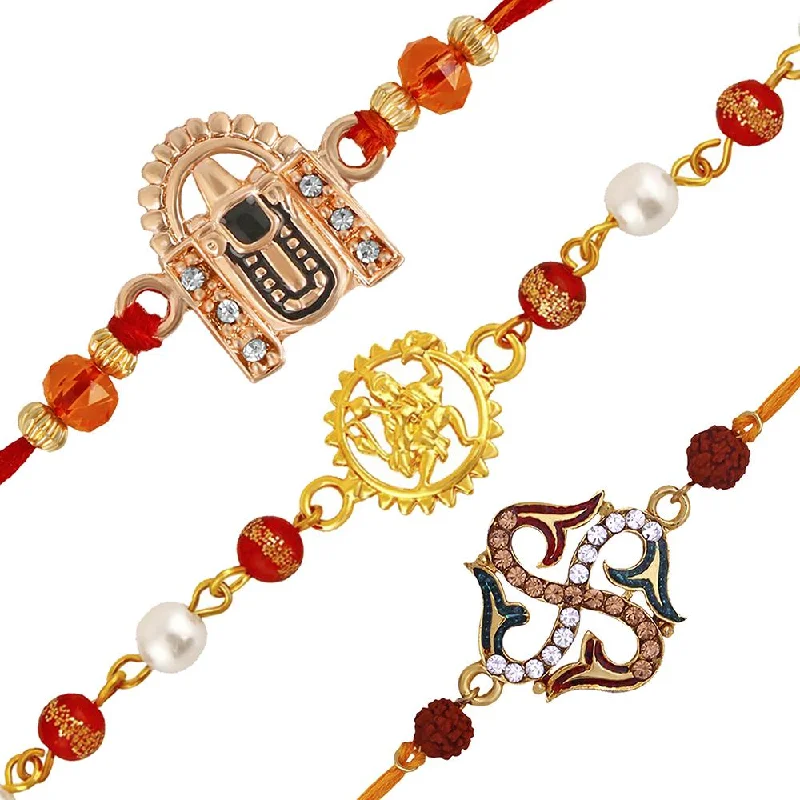 Limited-Time Offer On Elegant Jewelry Pieces Mahi Combo of Balaji Hanuman and Swastik Rakhi's with Multicolor Crystal for Adorable Brother (RCO1105233M) Limited-Time Offer On Elegant Jewelry Pieces Mahi Combo of Balaji Hanuman and Swastik Rakhi's with Multicolor Crystal for Adorable Brother (RCO1105233M)