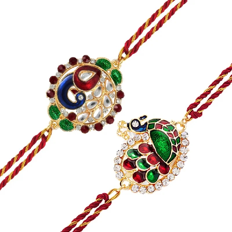 Trending Jewelry Styles Now At Limited-Time Discounts Mahi Combo of Charming Two Rakhis (Bracelet) with Meenakari Work for Bhaiya Bhabhi CO1104269G Trending Jewelry Styles Now At Limited-Time Discounts Mahi Combo of Charming Two Rakhis (Bracelet) with Meenakari Work for Bhaiya Bhabhi CO1104269G