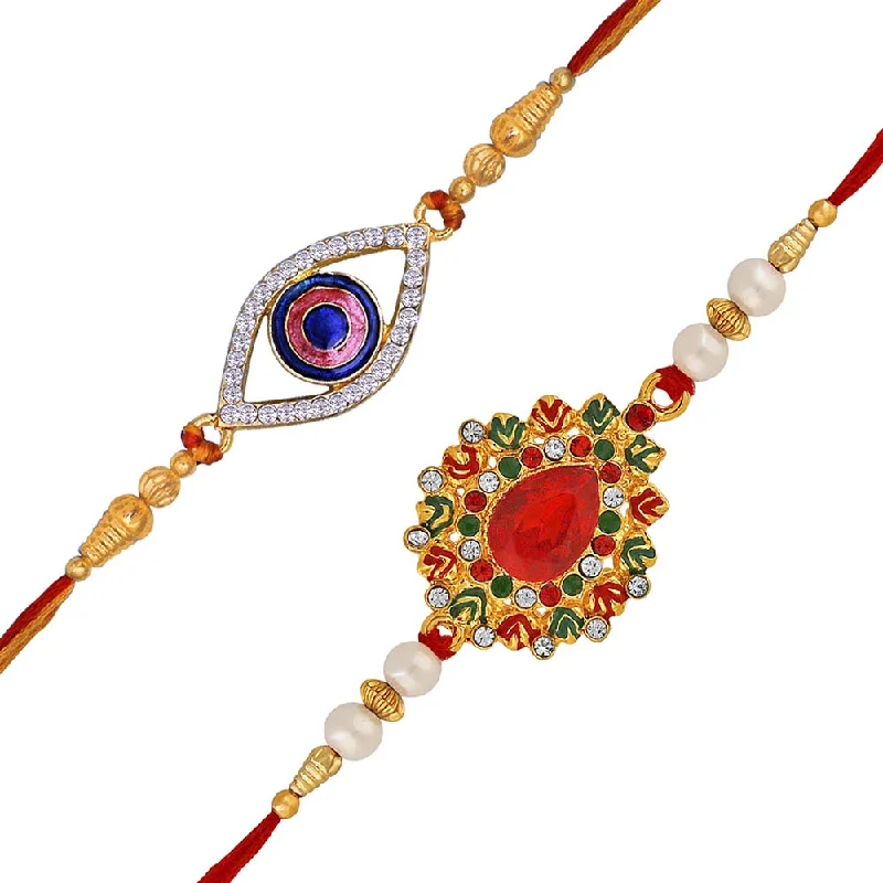Buy More, Save More – Special Jewelry Discounts Mahi Combo of Classic Designer and Evil Eye Rakhis for Meena Work and Crystals for Bhai (RCO1105416G) Buy More, Save More – Special Jewelry Discounts Mahi Combo of Classic Designer and Evil Eye Rakhis for Meena Work and Crystals for Bhai (RCO1105416G)
