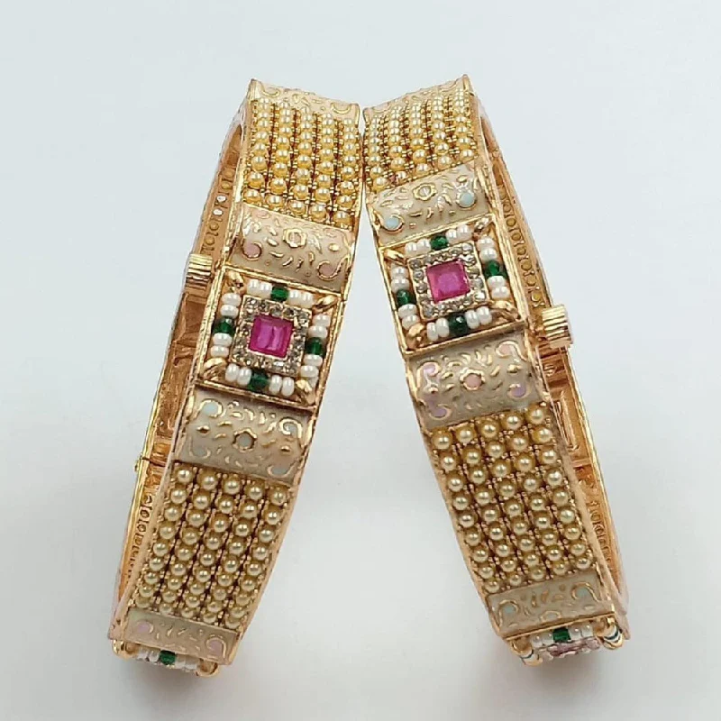 Shop Dazzling Jewelry With Special Promotional Discounts Manisha Jewellery Gold Plated Austrian Stone And Meenakari Openable Bangles Set Shop Dazzling Jewelry With Special Promotional Discounts Manisha Jewellery Gold Plated Austrian Stone And Meenakari Openable Bangles Set