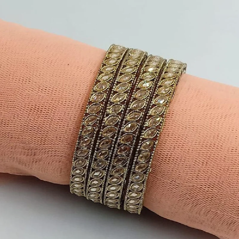 Buy More, Save More On Stunning Jewelry Pieces Manisha Jewellery Gold Plated Crystal Stone Bangle Set Buy More, Save More On Stunning Jewelry Pieces Manisha Jewellery Gold Plated Crystal Stone Bangle Set