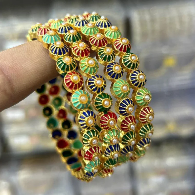 Discounted Jewelry For A Glamorous Look Manisha Jewellery Gold Plated Meenakari Bangles Set Discounted Jewelry For A Glamorous Look Manisha Jewellery Gold Plated Meenakari Bangles Set