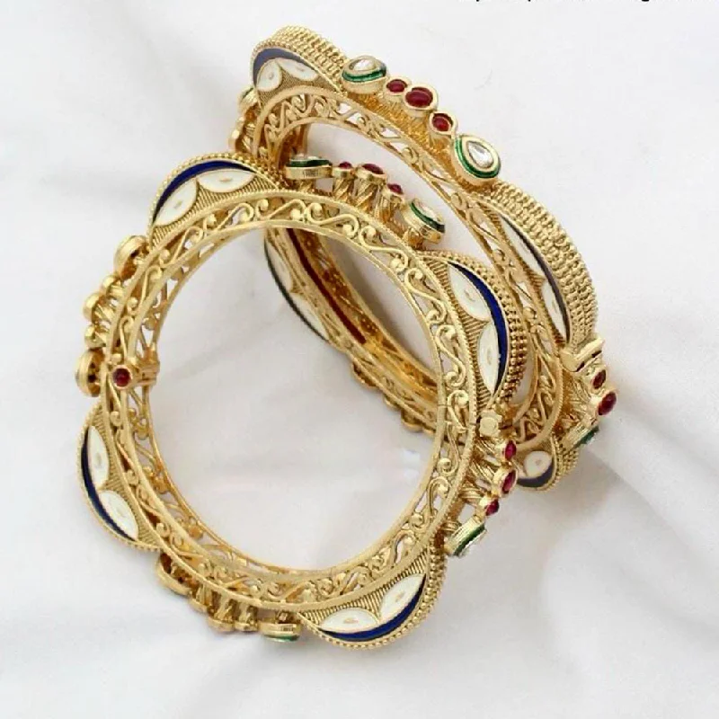 Luxury Jewelry Now At Special Promotional Rates Manisha Jewellery Gold Plated Pota And Meenakari Openable Bangles Set Luxury Jewelry Now At Special Promotional Rates Manisha Jewellery Gold Plated Pota And Meenakari Openable Bangles Set