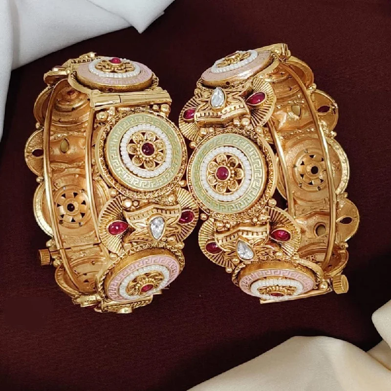 Flash Sale On Exquisite Jewelry – Don't Miss Out Manisha Jewellery Gold Plated Pota Stone Openable Bangle Set Flash Sale On Exquisite Jewelry – Don't Miss Out Manisha Jewellery Gold Plated Pota Stone Openable Bangle Set