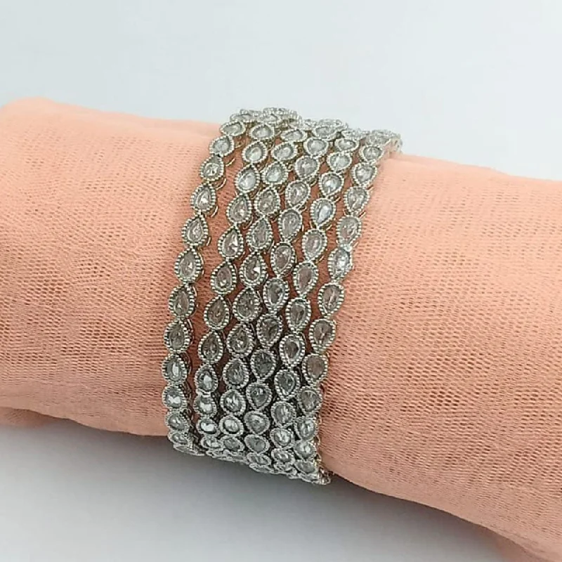 Affordable Glamour – Premium Jewelry For Less Manisha Jewellery Silver Plated Crystal Stone Bangle Set Affordable Glamour – Premium Jewelry For Less Manisha Jewellery Silver Plated Crystal Stone Bangle Set