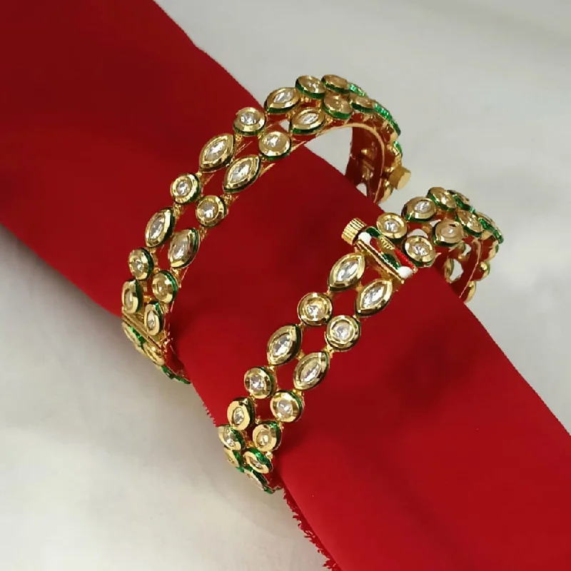 Breathtaking Jewelry At Limited-Time Savings Padmawati Bangles Gold Plated Kundan Openable Bangles Set Breathtaking Jewelry At Limited-Time Savings Padmawati Bangles Gold Plated Kundan Openable Bangles Set