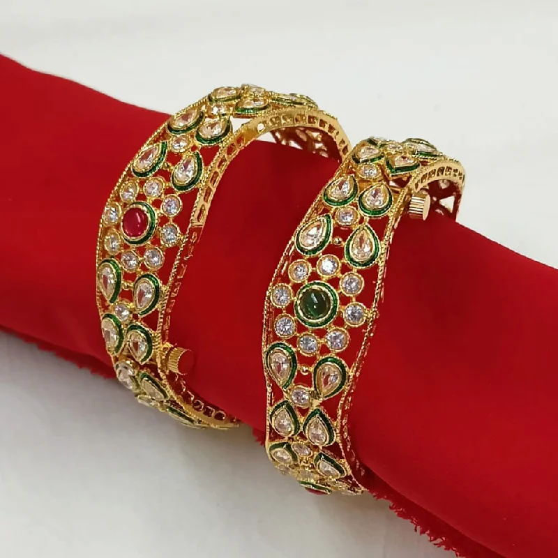 Must-Have Jewelry At Unbelievable Discounts Padmawati Bangles Gold Plated Kundan Openable Bangles Set Must-Have Jewelry At Unbelievable Discounts Padmawati Bangles Gold Plated Kundan Openable Bangles Set