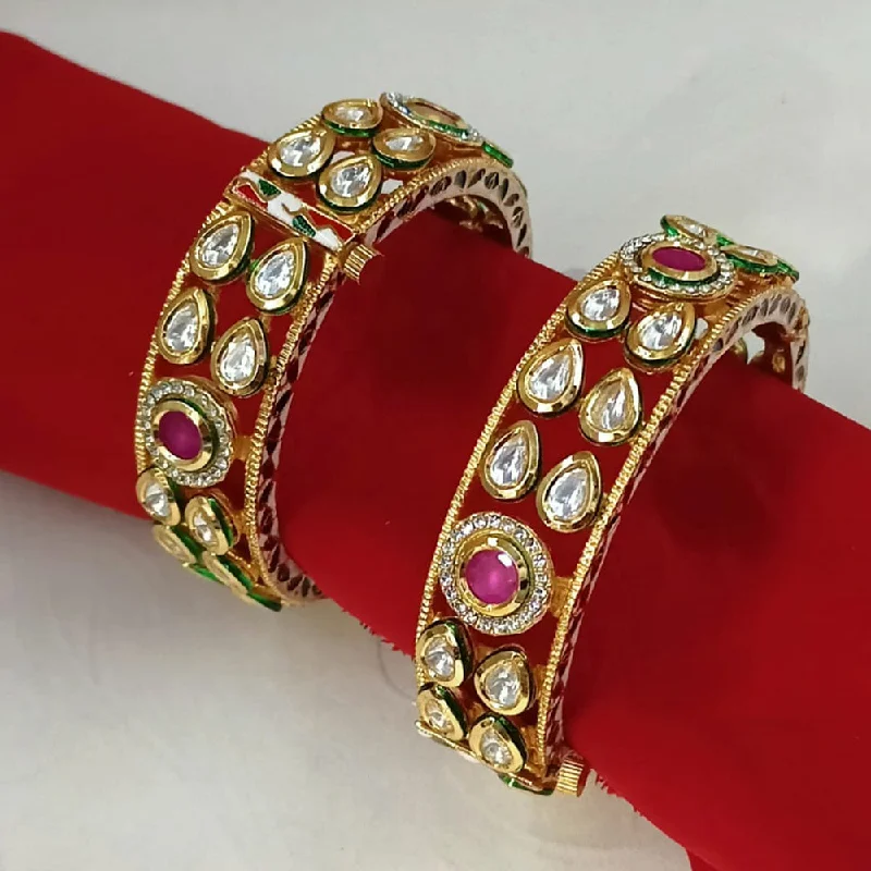 Premium Diamond Jewelry At Once-In-A-Lifetime Discounts Padmawati Bangles Gold Plated Kundan Openable Bangles Set Premium Diamond Jewelry At Once-In-A-Lifetime Discounts Padmawati Bangles Gold Plated Kundan Openable Bangles Set