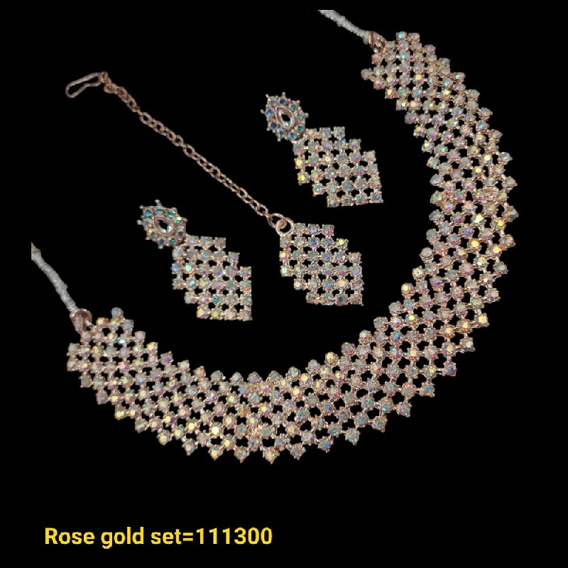 Premium Jewelry Now Available At Special Discounts Padmawati Bangles Rose Gold Plated Austrian Stone Necklace Set Premium Jewelry Now Available At Special Discounts Padmawati Bangles Rose Gold Plated Austrian Stone Necklace Set