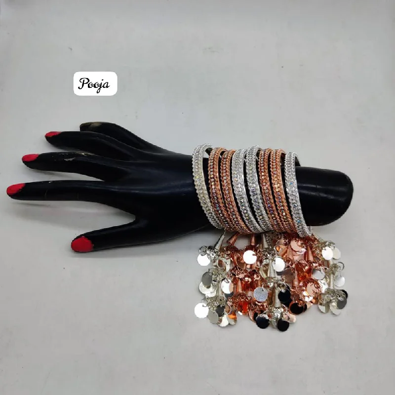 Exclusive Online Discounts On Stylish Jewelry Pooja Bagles 2 tone Plated Bangles Set Exclusive Online Discounts On Stylish Jewelry Pooja Bagles 2 tone Plated Bangles Set