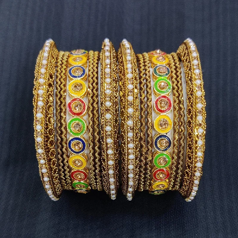 High-Quality Jewelry At A Fraction Of The Cost Pooja Bangles Gold Plated Austrian Stone And Pearl Bangles Set High-Quality Jewelry At A Fraction Of The Cost Pooja Bangles Gold Plated Austrian Stone And Pearl Bangles Set
