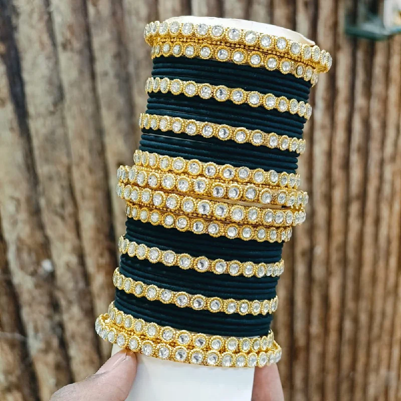 Flash Sale On Exquisite Jewelry – Don't Miss Out Pooja Bangles Gold Plated  Austrian Stone Bangle Set