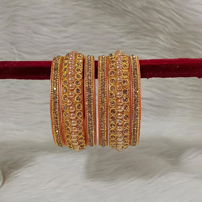 Gorgeous Jewelry, Limited-Time Savings Pooja Bangles Gold Plated Austrian Stone Bangles Set