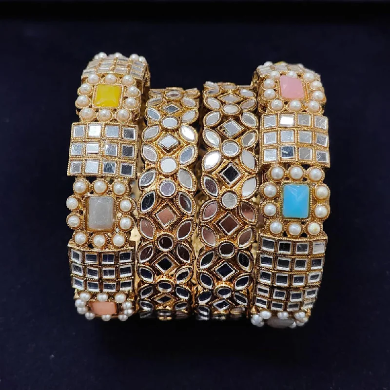 Discounted Luxury Jewelry – Shine Without The Splurge Pooja Bangles Gold Plated Crystal Stone And Mirror Bangles s Set Discounted Luxury Jewelry – Shine Without The Splurge Pooja Bangles Gold Plated Crystal Stone And Mirror Bangles s Set