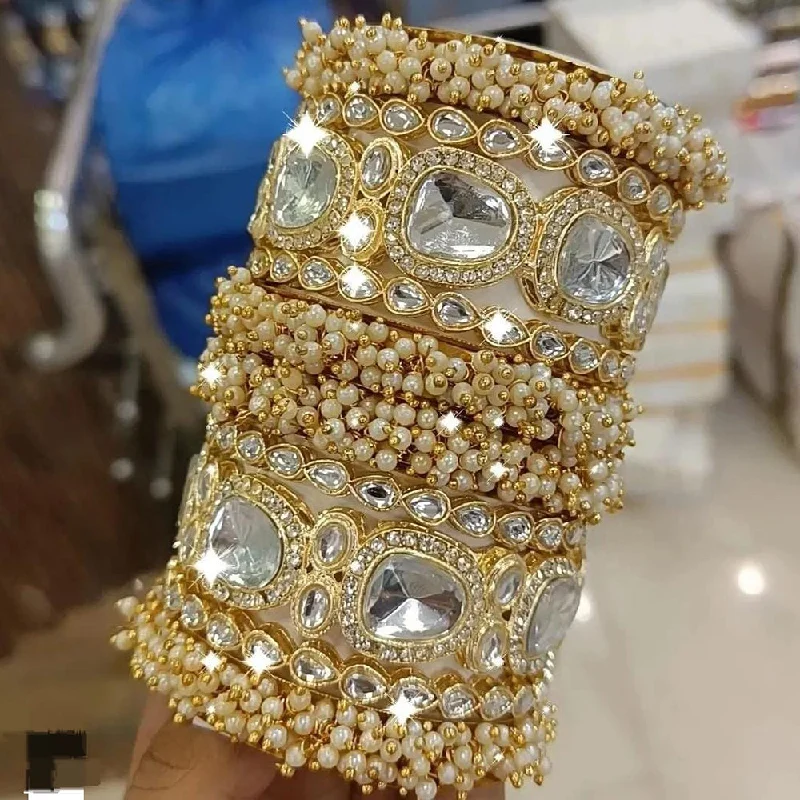 Don't Miss Out On Jaw-Dropping Jewelry Discounts Pooja Bangles Gold Plated Crystal Stone And Pearl Bangles Set Don't Miss Out On Jaw-Dropping Jewelry Discounts Pooja Bangles Gold Plated Crystal Stone And Pearl Bangles Set