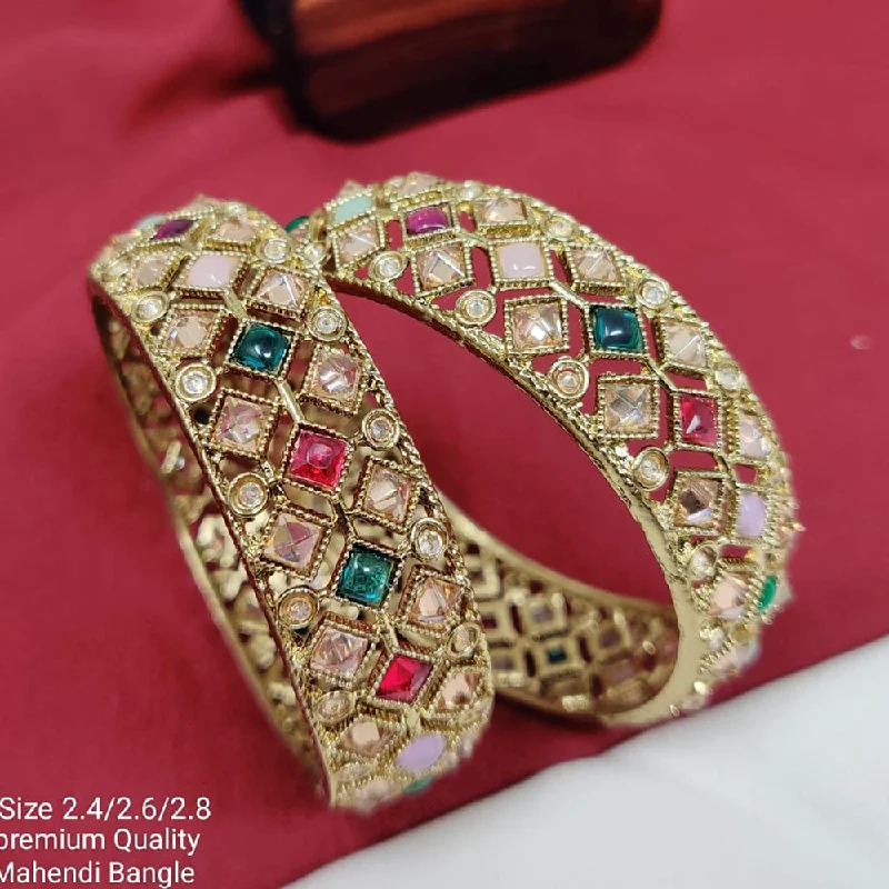 Trending Jewelry Styles Now At Limited-Time Discounts Pooja Bangles Gold Plated Crystal Stone Bangles Set Trending Jewelry Styles Now At Limited-Time Discounts Pooja Bangles Gold Plated Crystal Stone Bangles Set