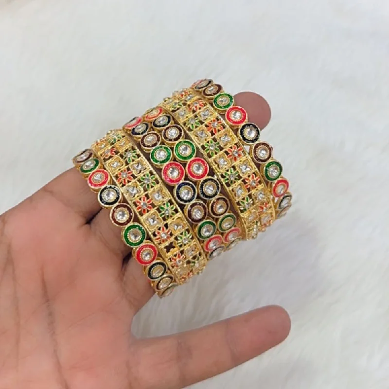 Buy More, Save More – Special Jewelry Discounts Pooja Bangles Gold Plated Kundan Stone And Meenakari Bangles Set Buy More, Save More – Special Jewelry Discounts Pooja Bangles Gold Plated Kundan Stone And Meenakari Bangles Set