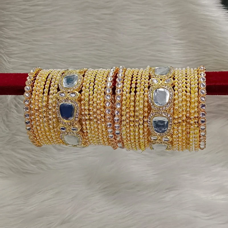 Don't Miss Our Biggest Jewelry Sale Of The Season Pooja Bangles Gold Plated Pearl And Kundan Bangle Set Don't Miss Our Biggest Jewelry Sale Of The Season Pooja Bangles Gold Plated Pearl And Kundan Bangle Set