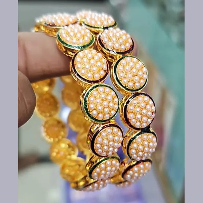 The Perfect Jewelry Piece At The Perfect Discount Pooja Bangles Gold Plated Pearl Bangle Set The Perfect Jewelry Piece At The Perfect Discount Pooja Bangles Gold Plated Pearl Bangle Set