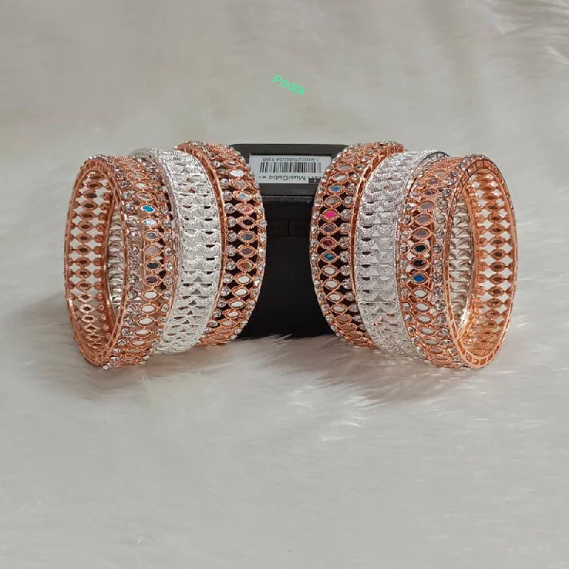 Personalized Engraved Jewelry For Meaningful Gifts Pooja Bangles Rose Gold Plated Mirror Bangle Set Personalized Engraved Jewelry For Meaningful Gifts Pooja Bangles Rose Gold Plated Mirror Bangle Set