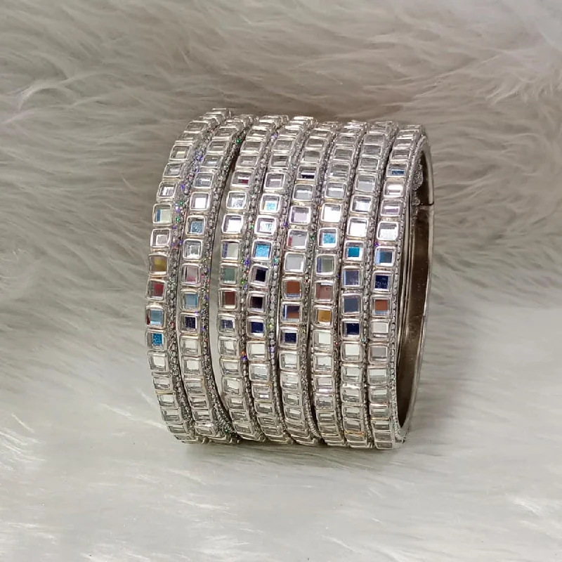 Huge Markdowns On Premium Jewelry Styles Pooja Bangles Silver Plated Mirror Bangles Set Huge Markdowns On Premium Jewelry Styles Pooja Bangles Silver Plated Mirror Bangles Set