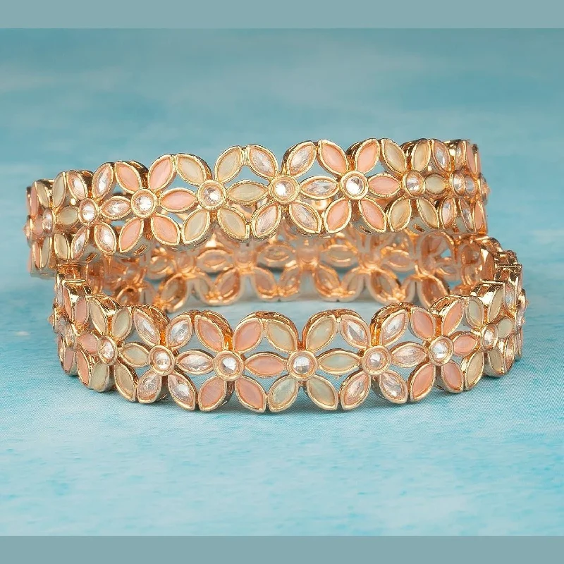 Bohemian-Inspired Jewelry For Free-Spirited Fashion Raddhi Jewels Designer Premium Quality Rajwadi Gold Plated Brass Openable Kada/Bangles Set Bohemian-Inspired Jewelry For Free-Spirited Fashion Raddhi Jewels Designer Premium Quality Rajwadi Gold Plated Brass Openable Kada/Bangles Set
