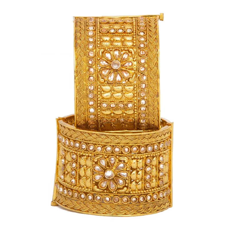 Shop Signature Jewelry Styles At Exclusive Prices Raddhi Jewels Designer Premium Quality Rajwadi Gold Plated Brass Openable Kada/Bangles Set Shop Signature Jewelry Styles At Exclusive Prices Raddhi Jewels Designer Premium Quality Rajwadi Gold Plated Brass Openable Kada/Bangles Set