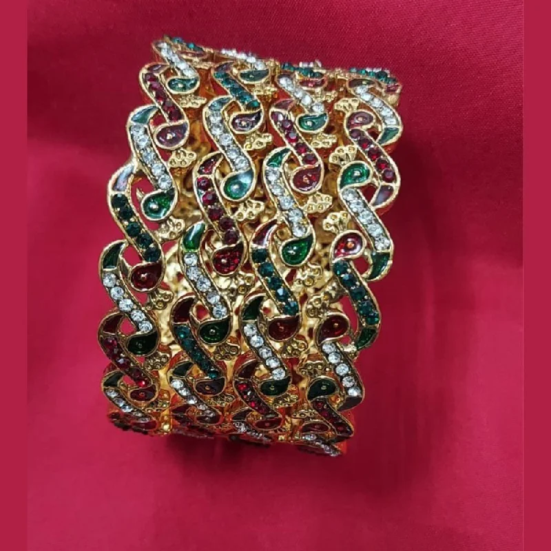Bestselling Jewelry Now On Sale – Elevate Your Look Raddhi Jewels Premium Quality Brass Gold Plated Set of 4 Stone Bangles For Women/Girls Bestselling Jewelry Now On Sale – Elevate Your Look Raddhi Jewels Premium Quality Brass Gold Plated Set of 4 Stone Bangles For Women/Girls