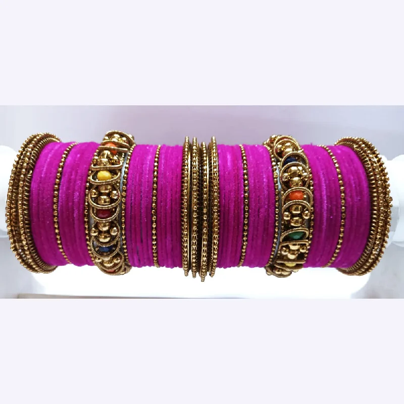 Elegant Jewelry Styles At Budget-Friendly Prices Ravechi Art Gold Plated Velvet Bangles Set Elegant Jewelry Styles At Budget-Friendly Prices Ravechi Art Gold Plated Velvet Bangles Set