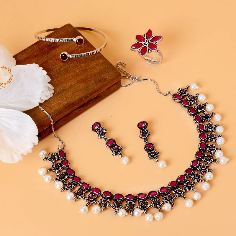 Luxury Meets Affordability – Jewelry Sale Now Live Rima Pink Silver Oxidized Jewelry Gift Set Luxury Meets Affordability – Jewelry Sale Now Live Rima Pink Silver Oxidized Jewelry Gift Set