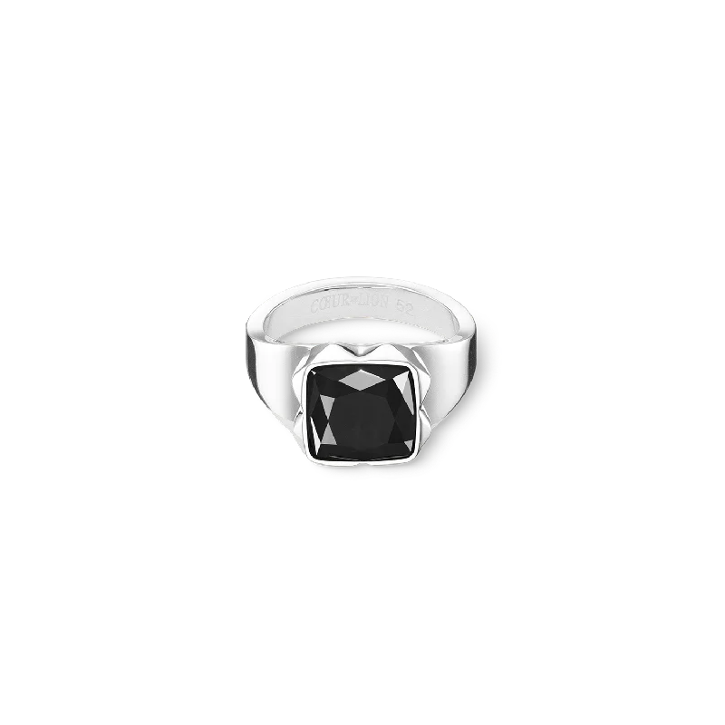 Your Dream Jewelry At Dream Prices – Shop Now Ring Spikes Square Onyx silver-black
