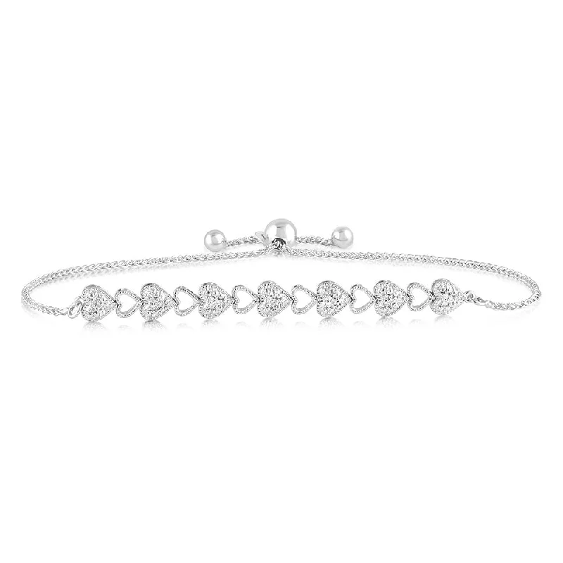 The Biggest Jewelry Sale Of The Year Is Here Sterling Silver 1/10 Carat Diamond Heart Slider Bracelet The Biggest Jewelry Sale Of The Year Is Here Sterling Silver 1/10 Carat Diamond Heart Slider Bracelet