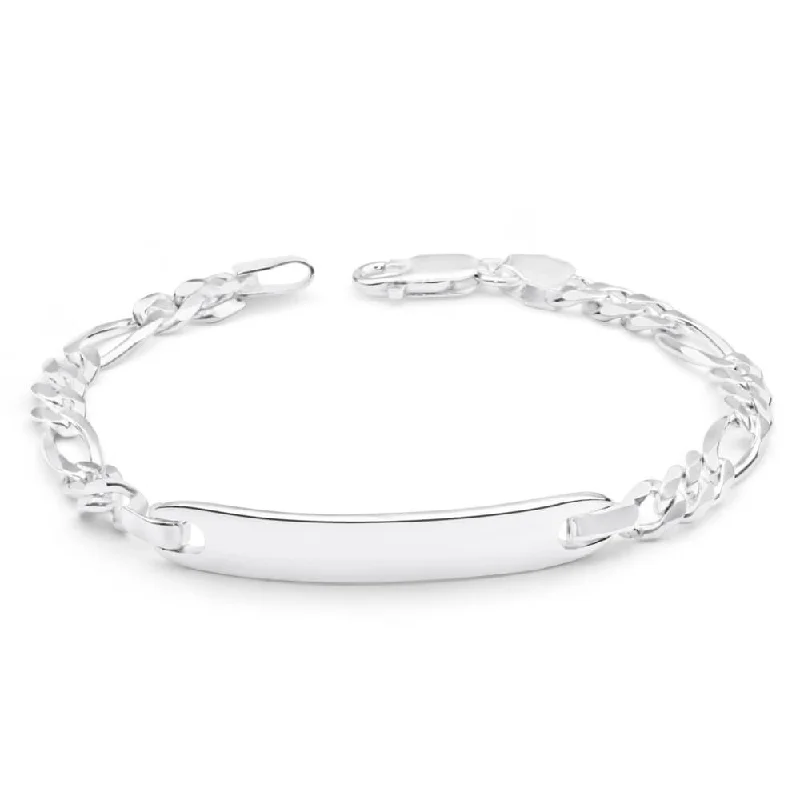Celebrate With Sparkle – Jewelry Sale Now Live Sterling Silver 19cm Figaro 150 Gauge 1:3 ID Bracelet Celebrate With Sparkle – Jewelry Sale Now Live Sterling Silver 19cm Figaro 150 Gauge 1:3 ID Bracelet