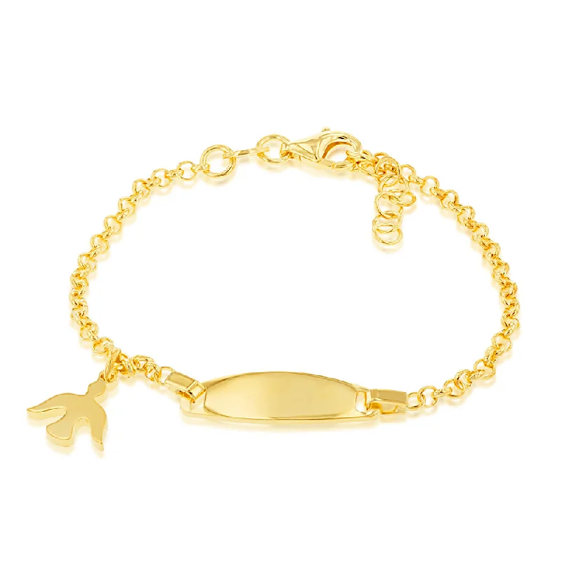 Fashion-Forward Jewelry At Incredible Prices Sterling Silver Gold Plated Bird ID 16cm Baby Bracelet Fashion-Forward Jewelry At Incredible Prices Sterling Silver Gold Plated Bird ID 16cm Baby Bracelet