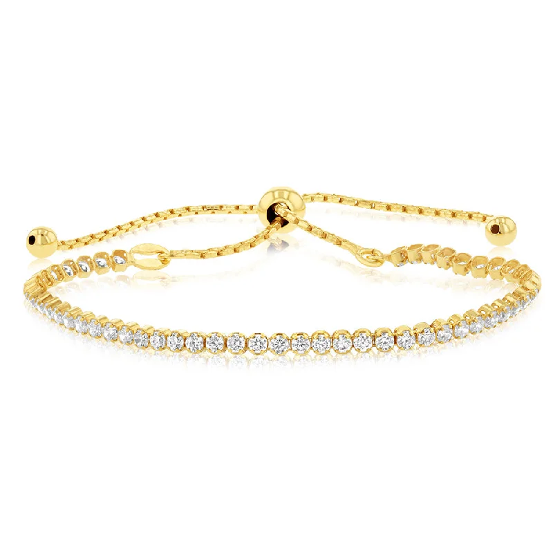 The Perfect Accessory For Less – Jewelry Sale Live Sterling Silver Gold Plated Cubic Zirconia Adjustable Tennis Bracelet The Perfect Accessory For Less – Jewelry Sale Live Sterling Silver Gold Plated Cubic Zirconia Adjustable Tennis Bracelet
