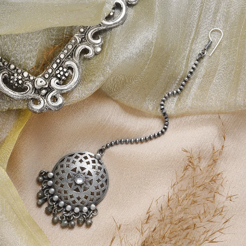Shop Stylish Jewelry Now And Save Big Teejh Aashirya Silver Oxidised Maang Tika