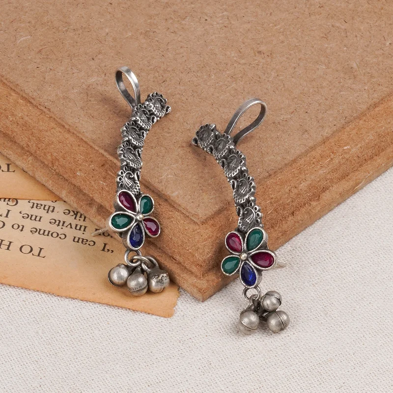 Make Your Outfit Shine With Discounted Jewelry Teejh Gahez Multi-colored Silver Oxidised Earrings Make Your Outfit Shine With Discounted Jewelry Teejh Gahez Multi-colored Silver Oxidised Earrings