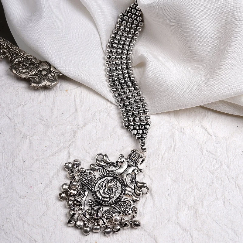 Your Dream Jewelry At Dream Prices Teejh Garima silver oxidised Maang Tika