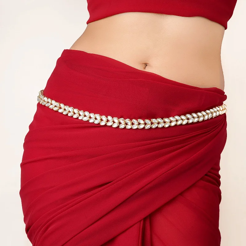 Flash Sale On Elegant Jewelry – Don't Miss Out Teejh Jasvi Gold and Mirror Kamarpatti