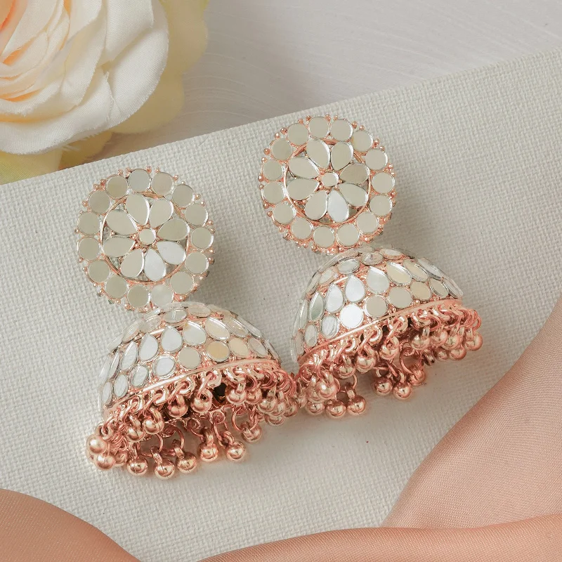 Romantic Heart-Shaped Jewelry For Special Gifts Teejh Kashika Rose Gold Earring