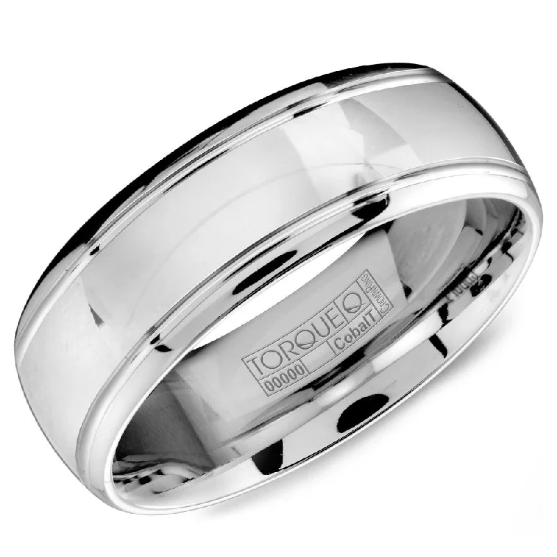 Personalized Jewelry At Special Discount Rates Torque Cobalt Collection 7MM Wedding Band with High Gloss Polish & Line Detailing CB-7102 Personalized Jewelry At Special Discount Rates Torque Cobalt Collection 7MM Wedding Band with High Gloss Polish & Line Detailing CB-7102