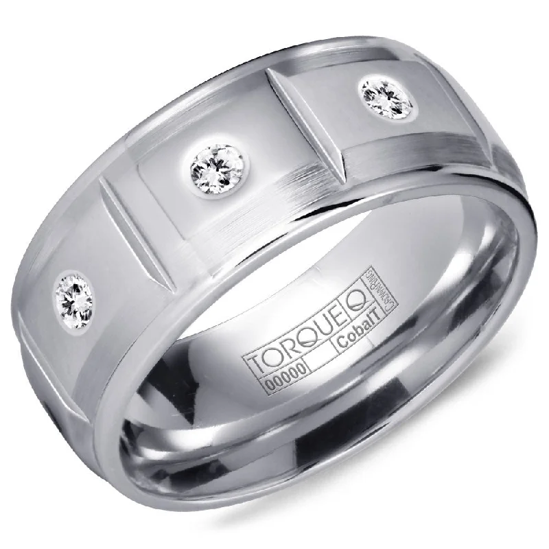 Modern Jewelry At Exclusive Discounts – Shop Today Torque Cobalt Collection 9MM Wedding Band with 3 Diamonds CB-2128 Modern Jewelry At Exclusive Discounts – Shop Today Torque Cobalt Collection 9MM Wedding Band with 3 Diamonds CB-2128