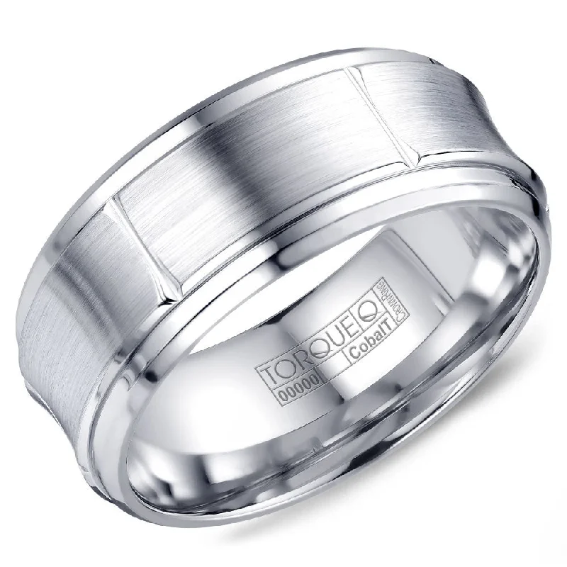 Luxury Jewelry At Unbeatable Discounts Torque Cobalt Collection 9MM Wedding Band with Brushed Center & Line Detailing CB-2191 Luxury Jewelry At Unbeatable Discounts Torque Cobalt Collection 9MM Wedding Band with Brushed Center & Line Detailing CB-2191