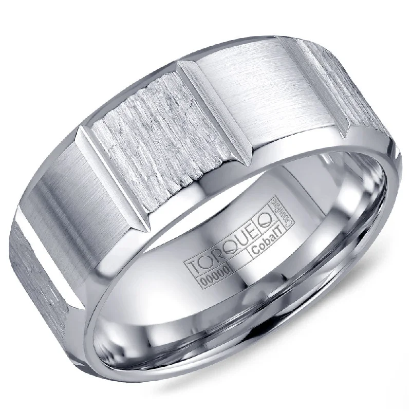 Elegant Jewelry, Exclusive Prices – Shop Now Torque Cobalt Collection 9MM Wedding Band with Textured Center & Carved Detailing CB-2193 Elegant Jewelry, Exclusive Prices – Shop Now Torque Cobalt Collection 9MM Wedding Band with Textured Center & Carved Detailing CB-2193