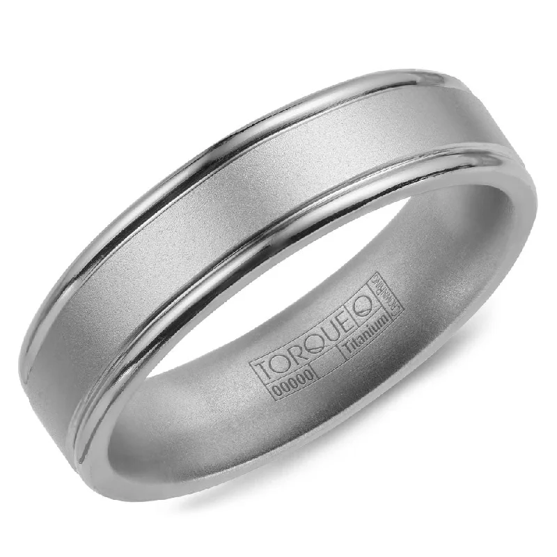 Fashion-Forward Jewelry At Incredible Prices Torque Titanium Collection 6MM Wedding Band with Sandblast Center & Polished Sides TI-0077-R10 Fashion-Forward Jewelry At Incredible Prices Torque Titanium Collection 6MM Wedding Band with Sandblast Center & Polished Sides TI-0077-R10